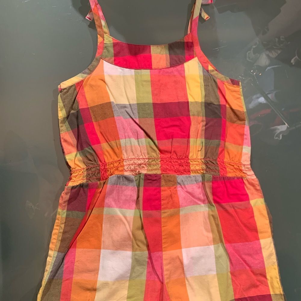 Gymboree Batik Summer 3T Plaid Romper Pink Madras - Picture 7 of 8